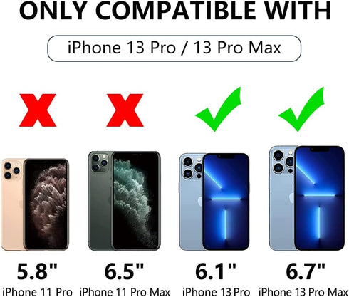 3PCS Rear Back Camera Lens Protector Tempered Glass for iPhone 13 Pro/13 Pro Max - HD Clear Full Coverage Guard...