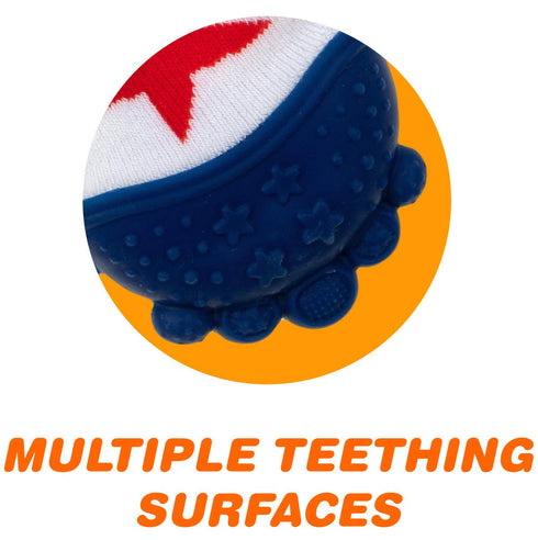 Nuby Soothing Teether Sock, Blue Stars, 5"...