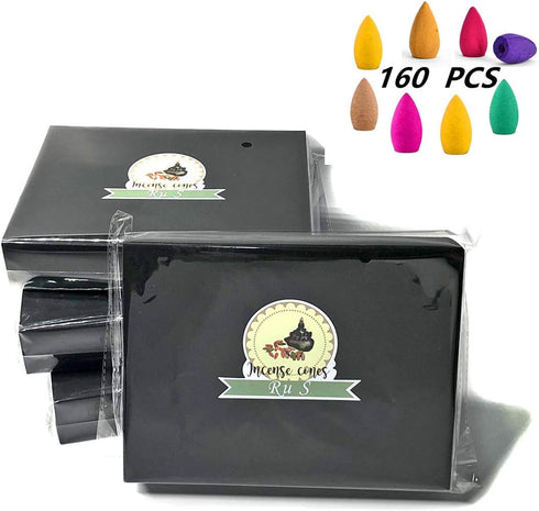 152 Pcs Backflow Incense Cones 8 Mixed Natural Scents Sandalwood Rose Lily Tulips Rosemary Lavender Sakura Osmanthus(Incense Cones)...