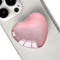 Expandiing Moblile Cell Phone Grip Heart Shape Glass Holder for Smartphones, Cellphone Collapsible Stand? Pink...