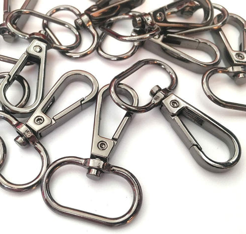 15 Pcs 1" Inside Diameter Oval Ring Lobster Clasp Claw Swivel for Strap Push Gate Lobster Clasps Hooks Swivel Snap Fashion Clips (Gunmetal, 1 inch...