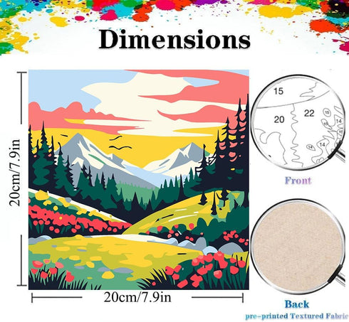 4 Pack Paint by Numbers for Adults, Landscape DIY Acrylic Painting Paint by Numbers Kits on Canvas for Kids Ages 4-8-12 Perfect for Gift Home Wall...