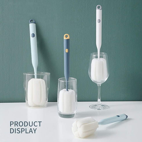 Bottle Soft Brush -2Pcs Sponge Bottle Brush Soft and Easy to Clean, Baby Bottle Sponge Brush Can Effectively Remove The Stain Residue On The Botto...