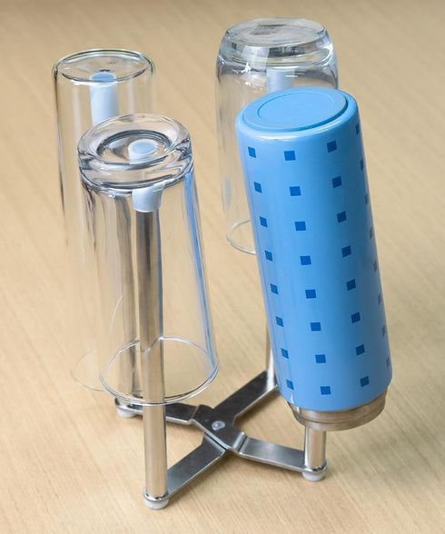 Drying Rack, Stainless Steel Kitchen Stand Holder for Bottles, Cups and Plastic Bags, Multifunctional Countertop Shelf...