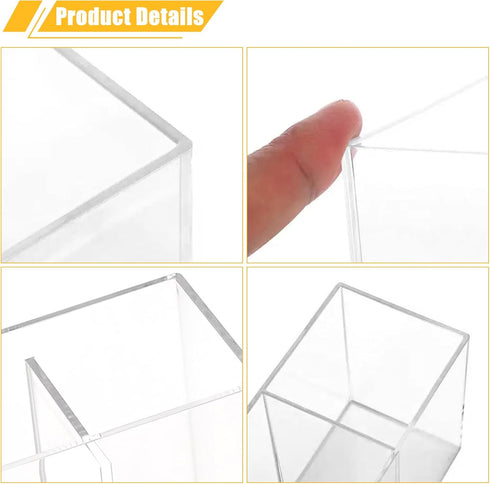 Cerpourt Clear Makeup Brush Organizer,Acrylic Cosmetic Brushes Storage Holder with 4 Slots,Pencil Pen Holder for Desk,Desk Organizer and Accessori...