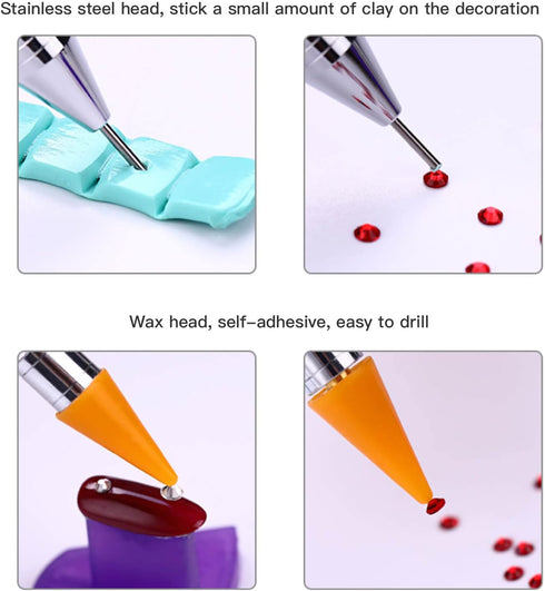 Diamond Painting Pens, No Wax Needed Diamond Painting Kits Diamond Painting Tools, Self-Stick Drill Pen with Double Heads, 5D Diamond Art Painting...