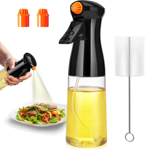 Olive Oil Sprayer for Cooking- 200ml Rotatable Nozzle Olive Oil Spray Bottle Premium Oil Mister with Brush Oil Spritzer for Air Fryer, BBQ, Salad,...