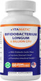 Vitamatic Bifidobacterium Longum 6 Billion CFU per DR Capsule - 60 Count - Promotes Intestinal Health - Made with Prebiotic Inulin Fiber...