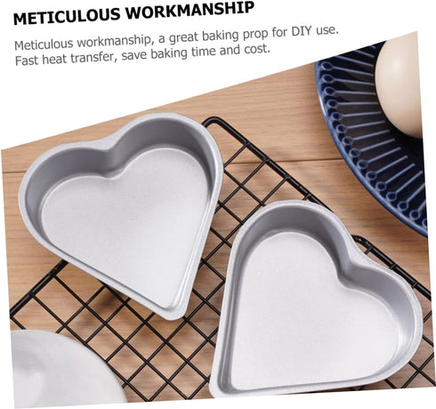 3pcs Heart Pudding Mold Cake Making Tray Heart Cake Pan Non-stick Donut Molds Bagel Molds Baking Molds Cupcake Moulds Loaf Tin Bread High-carbon S...