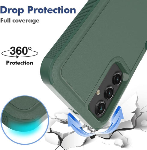 for Samsung Galaxy A15 5G Case: Dual Layer Protective Heavy Duty Cell Phone Cover Shockproof Rugged with Screen Protector - Military Protection Bu...
