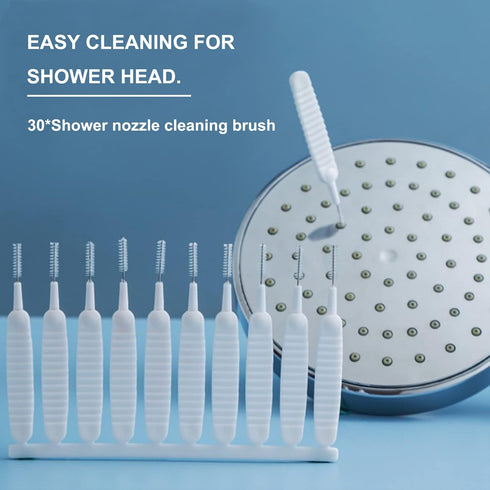 30pcs Shower Nozzle Cleaning Brush Anti-Clogging for Shower Head Cleaning Brush for Pore Gap Clean with Nylon Bristle Non-Slip Handle by Alnorte...