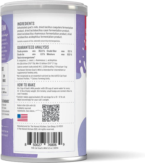 The Honest Kitchen Goat's Milk with Probiotics for Cats, 5.2 oz...