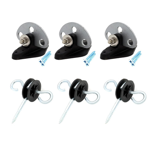 Electric Fence Screw-in Gate Handle Anchor and 3 Point Gate Connector Gate Handle Anchor (6)...