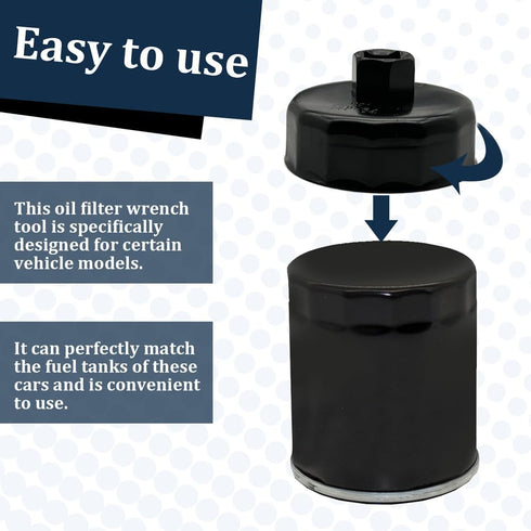 Oil Filter Wrench, Heavy Duty Oil Filter Removal Tool, 64.3mm 14 Slots Oil Filter Cap Wrench Tool Compatible with Toyota, Lexus, RAV4, Camry, Tund...