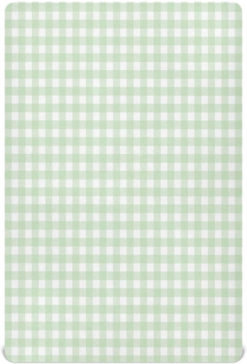 Green Gingham Checkered Crib Sheets for Boys and Girls, Fitted Baby Crib Sheets Soft and Breathable Mini Crib Sheets 52 X 28 Inches...