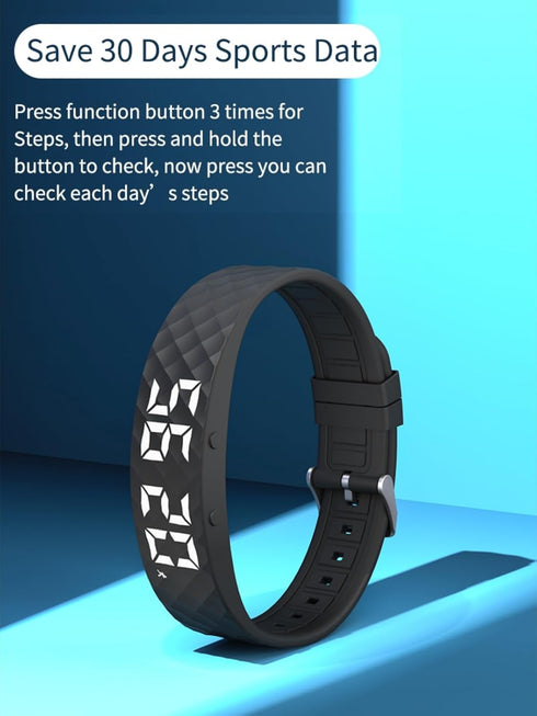 Non-Bluetooth Led Fitness Tracker Watch No App No Phone Required Fitness Watch Pedometer Watch with Steps Calories Sleep Tracker Alarm Clock for M...