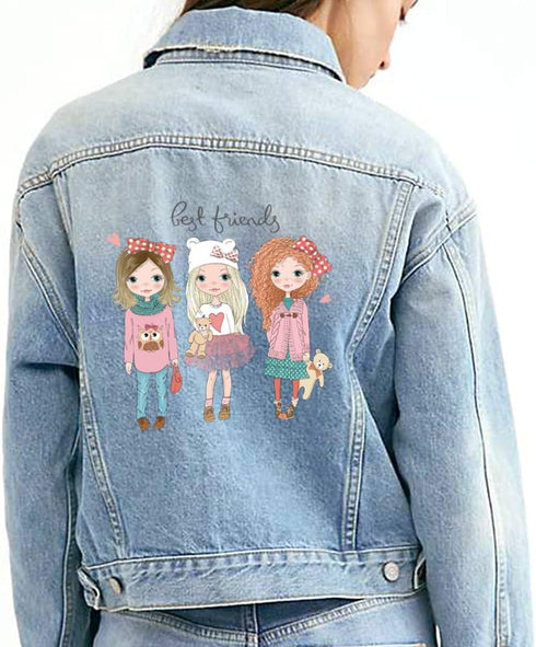 Hot Beautiful Girls Iron on Patches 3Pcs Legt Friends Fashion Girls Heat Transfer Stickers Decals for Girl Women T-Shirt Jeans Backpacks Families ...