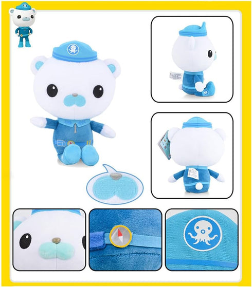 7.5 inch Barnacles Stuffed Plush Toy, Children Software Cartoon Captain Polar Bear Animal Doll Toys Gift (19cm Barnacles)...