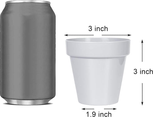 Youngever 10 Pack 3 Inch Mini Plastic Planters Indoor Flower Plant Pots, Grey Gardening Pot with Drainage for All House Plants, Flowers, Herbs, Su...