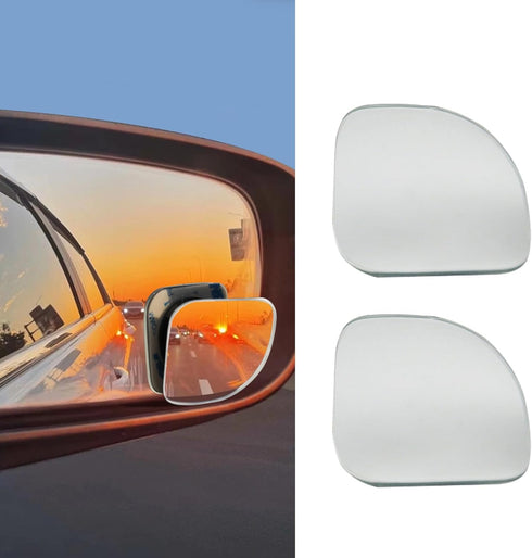 2Pcs Fan Shaped Blind Spot Mirror, Side Mirror Blindspot, 360° Adjustable Frameless Convex Rear View Mirror, Universal Rearview Mirror Accessories...
