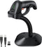 Bluetooth Wireless Barcode Scanner with Stand,Alacrity 3-in-1(Bluetooth & 2.4GHz Wireless & USB Wired) Bar Code Reader,1800mA*H Rechargeable Batte...