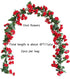 Lannu 2 Pack Artificial Rose Vine Flowers Fake Garland Ivy Flowers Silk Hanging Garland Plants for Home Wedding Party Decorations, (HOT Pink) (69h...