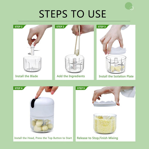 (100+250+350ML) White 3 CUP Cordless Mini Food Chopper,Small Food Processor for Garlic,Nut,Meat...