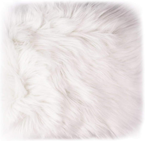 12’’ Small Faux Fur Sheepskin Cushion Soft Plush Area Rug, White Photo Background for Small Product Desktop Photography, Jewelry, Watches, Cosmeti...
