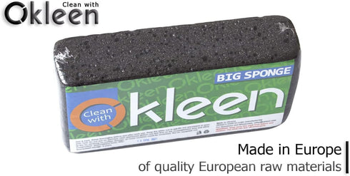 Big Sponge. Made in Europe. 3 Pack, Black. 8.9x4.3x2.4 Inch Extra Large Odorless Commercial Sponge for All Purpose Cleaning...
