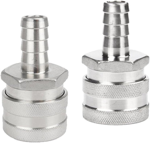 2 Pack 1/2" Barb Female Stainless Steel Quick Disconnect Home Brew Fitting Connector Homebrewing...