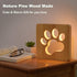 Dog Paw Wood Night Light, Puppy Art Decor Lettered Slat Box Sign, Cartoon Hollow Design for Dog Lover Bedroom, Children Kids...