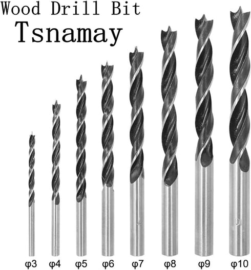 4mm Wood Drill Bit 3 Point Woodworking Drill 5pcs...