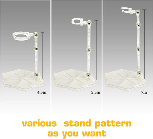 DDUNG Action Figure Stand, Versatile and Sturdy Display Holder Base ,for 6-8 inch Models, Compatible with Mafex Figma, Gundam 1/44 Toys, Marvel, S...