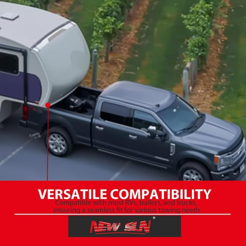 NEW SUN® Superior 7 Pin Trailer Plug, RV-Style 7 Way Flat Blade Connector Made by Cooper & Silver Color Plated, Heavy-Duty, Weatherproof & Anti-Ru...