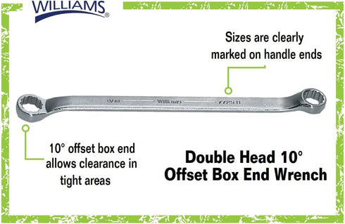 Williams BWM-1315 13 by 15 Millimeter Double Head 10-Degree Offset Box End Wrench...