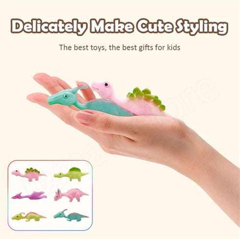 Slingshot Dinosaur Finger Toys, Mini Rubber Dino Figures Finger Sling Shot Toys, Flying Games Party Favors Gift Toy, Funny Gag Gifts for Kids Teen...