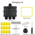 IP68 External Junction Box, 4 Way Plug Line Outdoor Electrical Box, M25 Coaxial Cable Connector Wire Range 4 to 14mm, Cable Box Enclosure for Trai...