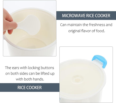 OSALADI Portable Rice Cooker Microwave Rice and Pasta Cooker Rice Steamer Microwave Food Container for Vegetables Soups Dishwasher Safe 1- 2L...