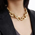 Dainty O Link Necklace Gold Chunky Choker Cuban Statement Thick Link Collar Chain Punk Hip-hop Trendy Choker Necklace for Women...