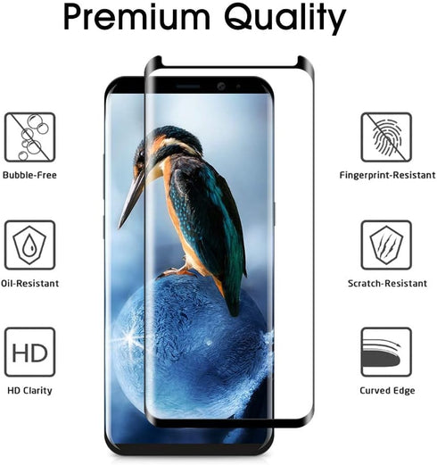 OTAO Galaxy S8 Screen Protector Tempered Glass (2 Pack), 3D Curved Dot Matrix Glass Screen Protector for Samsung Galaxy S 8 with Installation Tray...