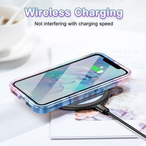 Btscase for iPhone XR Case, Heavy Duty Three Layer Marble Pattern Shockproof Full Body Rugged Hard PC+Soft TPU Bumper Drop Protection Women Girls ...