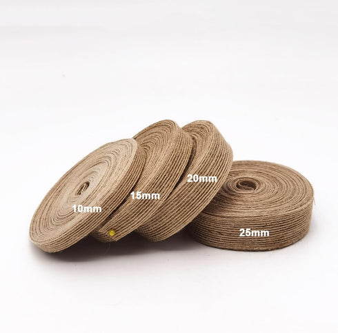 INSPIRELLE 3 Rolls 0.4 Inch Natural Burlap Fabric Roll 99 Feet Jute Lined Ribbon for Gift Wrapping Craft Projects Wedding Decoration Home Decorati...