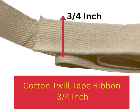 Cotton Webbing Strap 5 Yards Herringbone Twill Tape Trim Sewing Twill Ribbon Strapping Fabric for DIY Crafts Sewing Supplies (Beige, 3/4 inch)...