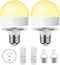 Rechargeable Light Bulbs for Sconce and Lamp with Remote, RGB, Timer, Dimmable, E26 Battery Operated Light Bulb, 3 Color Temperature, 2Pack...