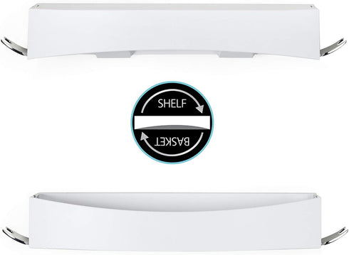 Better Living Clever Flip Shower Shelf, Basket or Shelf, Wall Mounted Shower Caddy Organizer with Removable Hooks, Multi-Purpose, No Drilling Adhe...