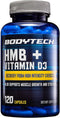 BODYTECH HMB + Vitamin D3 - Supports Muscle Growth and Strength (120 Vegetable Capsules)...