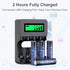 Deleepow Rechargeable AA Batteries with Charger, 3400mWh AA Rechargeable Batteries, 1.5V Rechargeable Lithium AA Batteries, 2H Fast Charge Long La...