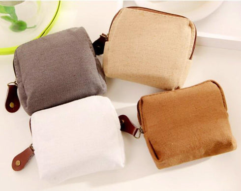 Canvas Coin Bags Women's Small Change Cash Purse Wallets (Set of 4, Paris)...
