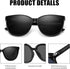 LVIOE Polarized Sunglasses for Women UV400 Protection Oversized Cat Eye Frame Retro Sunglasses for Driving Fishing Outdoor...