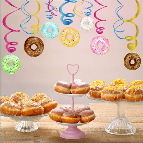 30Ct Donuts Party Supplies Hanging Swirl Decorations for Girls,Boys,Kids, Home,Classroom,Baby Shower,Birthday...